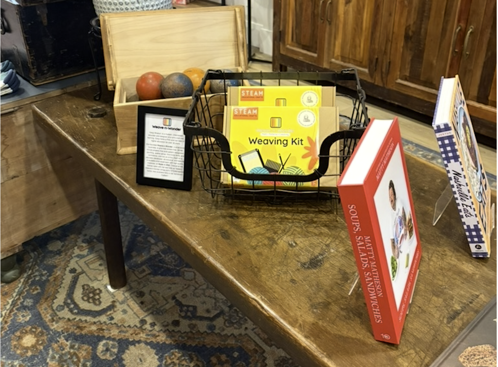 Weave-n-Wonder STEAM Weaving Kits displayed in a boutique gift shop