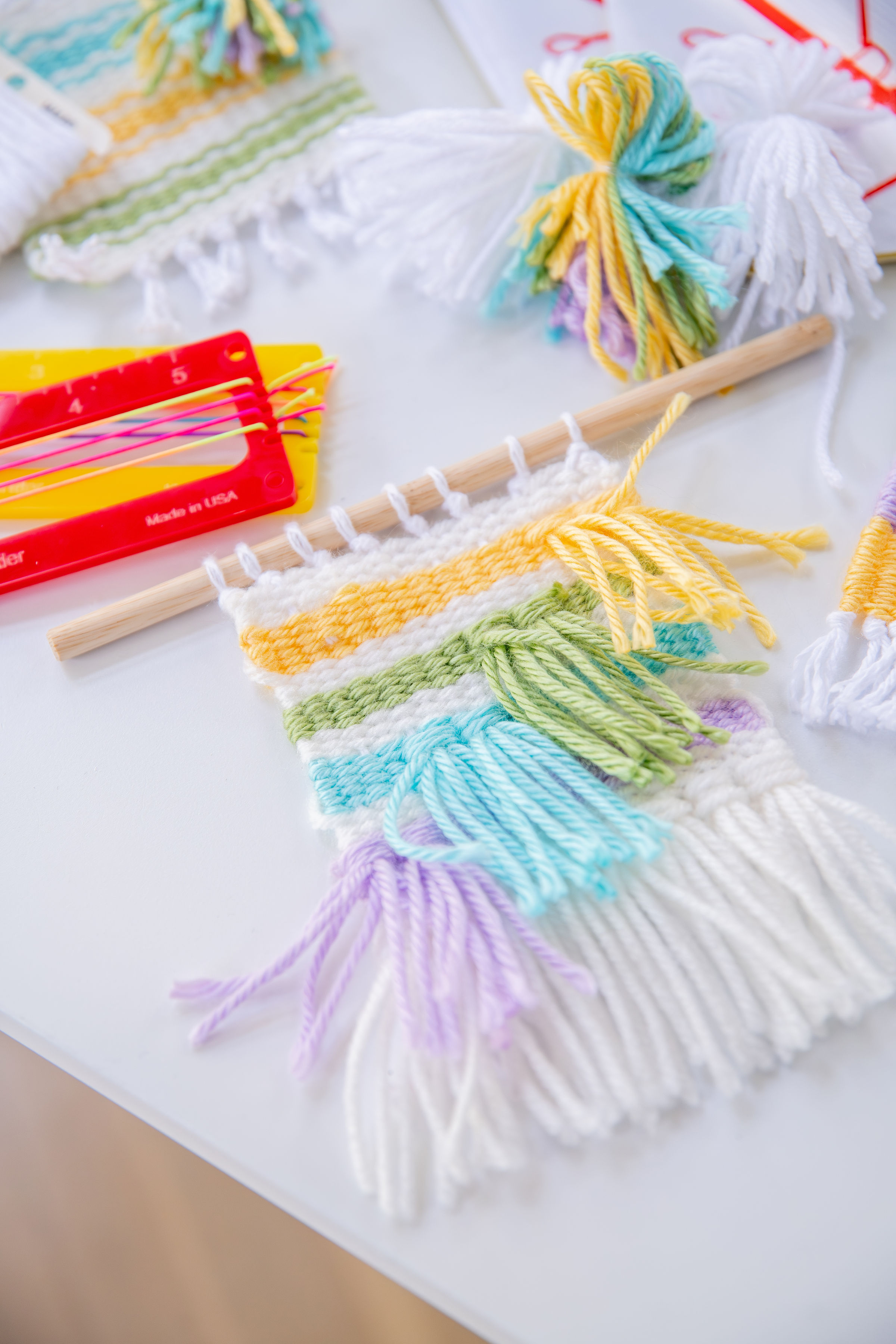 Rainbow Mug Rug made with Original Kit